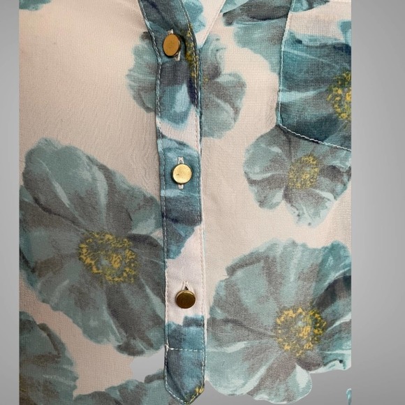 The Limited Women's Beige Long Sleeve Floral Blouse Size XS - Picture 2 of 11